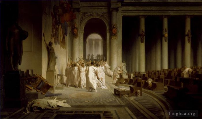 让·莱昂·杰罗姆 的油画作品 -  《凯撒之死》