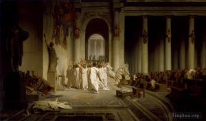 艺术家让·莱昂·杰罗姆作品《凯撒之死》