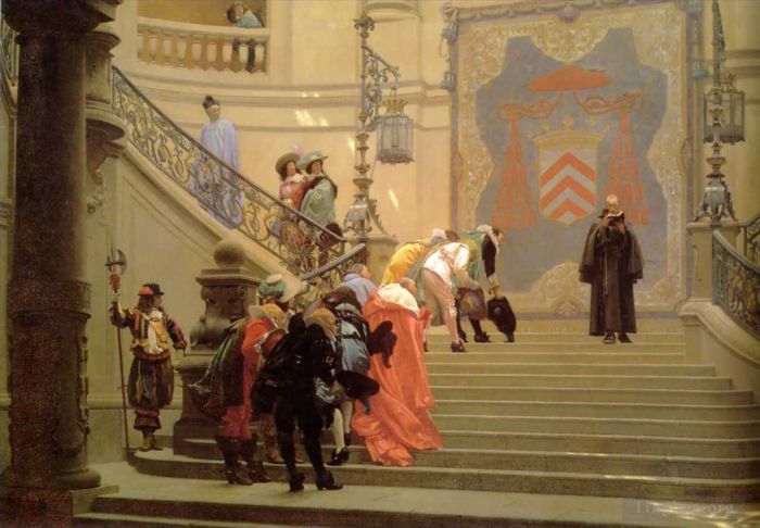 让·莱昂·杰罗姆 的油画作品 -  《灰红衣主教》