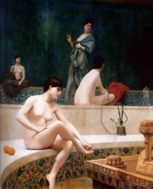 艺术家让·莱昂·杰罗姆作品《后宫浴场》
