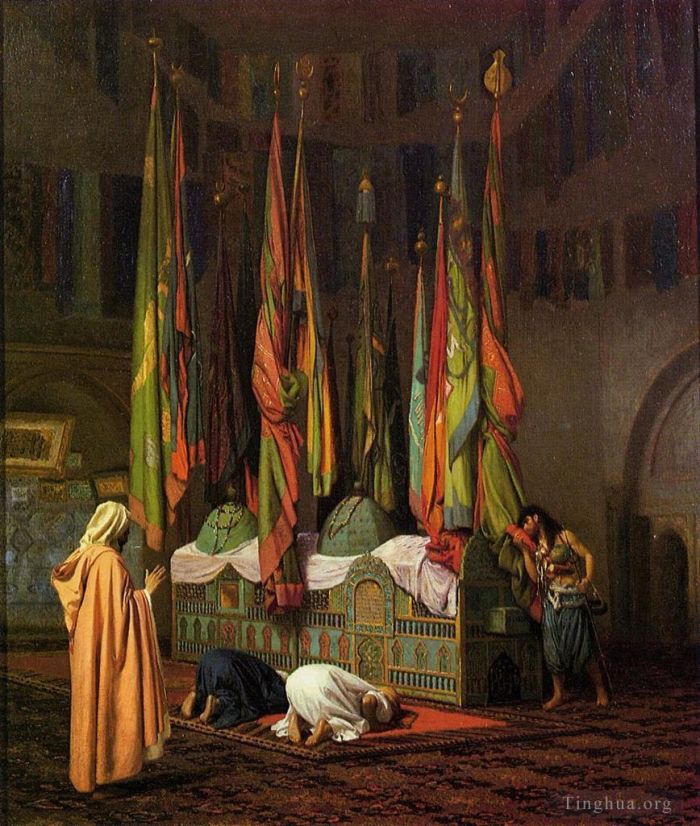 让·莱昂·杰罗姆 的油画作品 -  《哈兹拉特伊玛目希赛因·阿拉希斯·萨拉姆之墓》