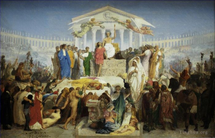 让·莱昂·杰罗姆 的油画作品 -  《奥古斯都时代,基督诞生,希腊语,阿拉伯语》