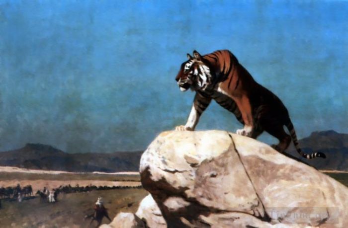 让·莱昂·杰罗姆 的油画作品 -  《手表上的老虎》