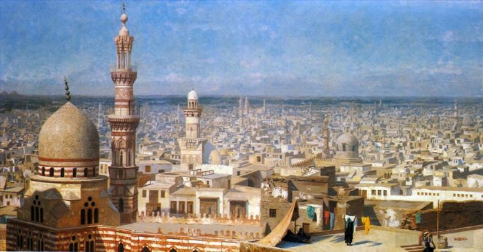 让·莱昂·杰罗姆 的油画作品 -  《开罗的视图》