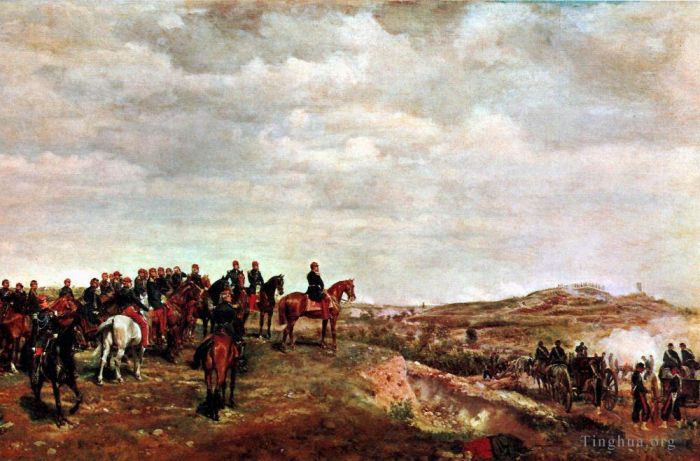 让·路易斯·欧内斯特·梅索尼埃 的油画作品 -  《战役军队让·路易·欧内斯特·梅索尼耶》