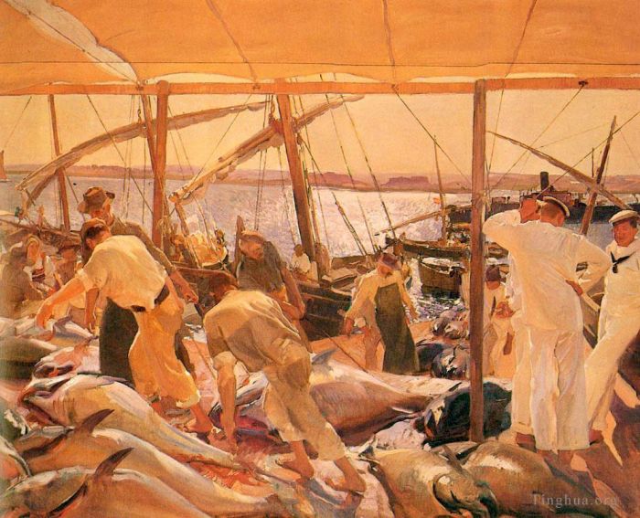 华金·索罗利亚·巴斯蒂达 的油画作品 -  《拉佩斯卡德尔阿图恩》