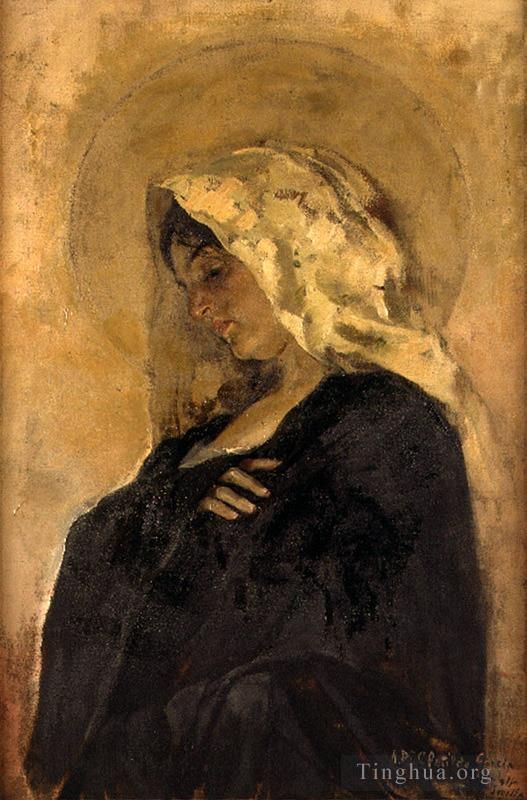 华金·索罗利亚·巴斯蒂达 的油画作品 -  《圣母玛利亚》