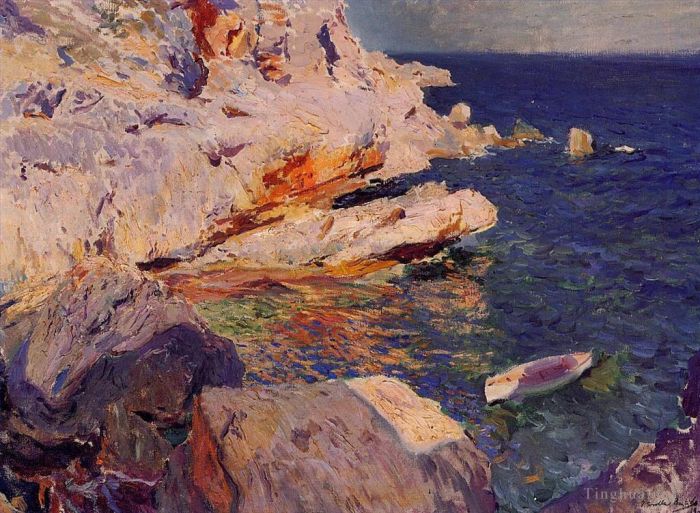 华金·索罗利亚·巴斯蒂达 的油画作品 -  《哈维亚的岩石》
