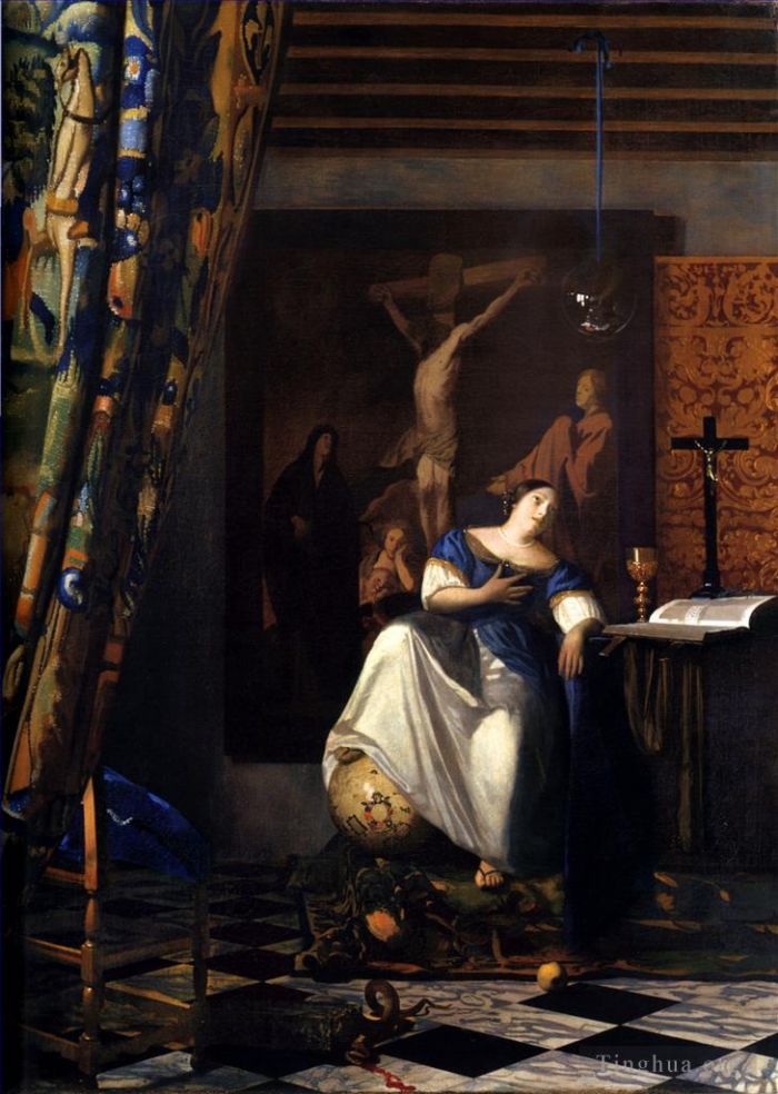 扬·弗美尔 的油画作品 -  《信仰的寓言》