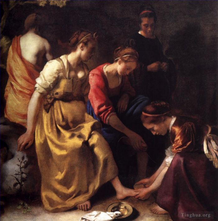 扬·弗美尔 的油画作品 -  《戴安娜和她的同伴》