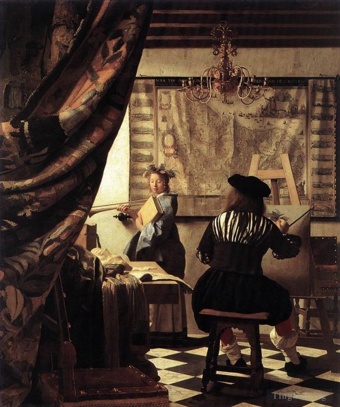 扬·弗美尔 的油画作品 -  《绘画艺术》