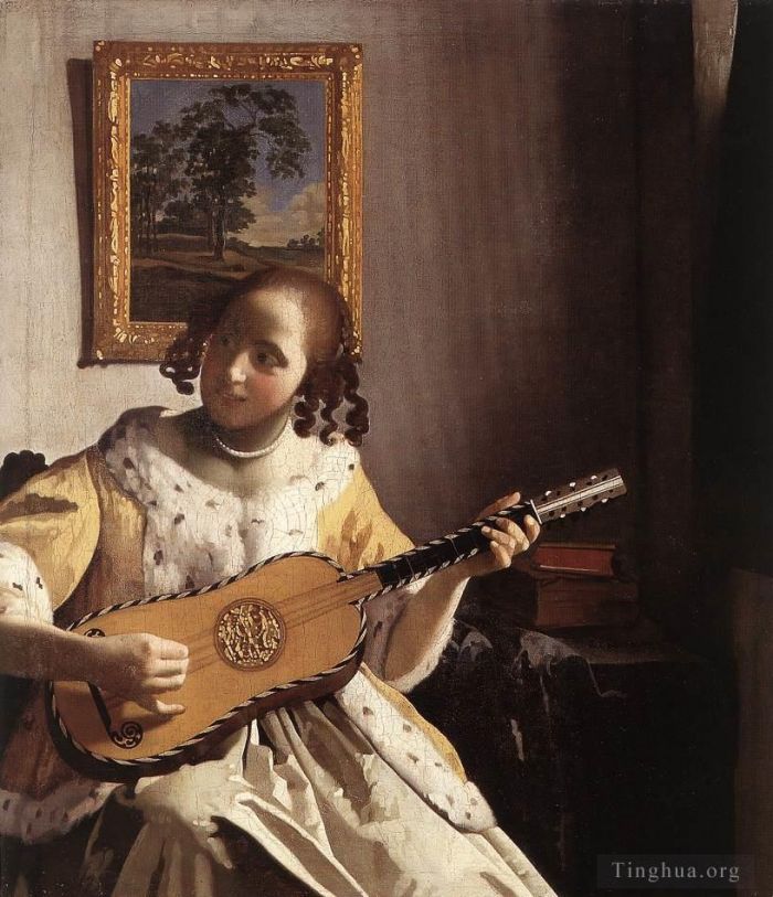 扬·弗美尔 的油画作品 -  《吉他手》