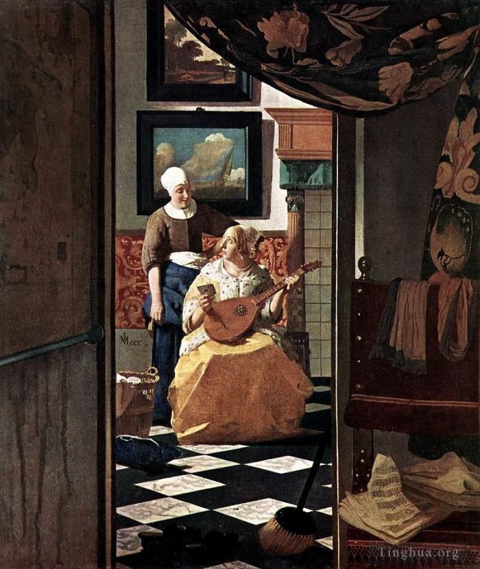 扬·弗美尔 的油画作品 -  《情书》