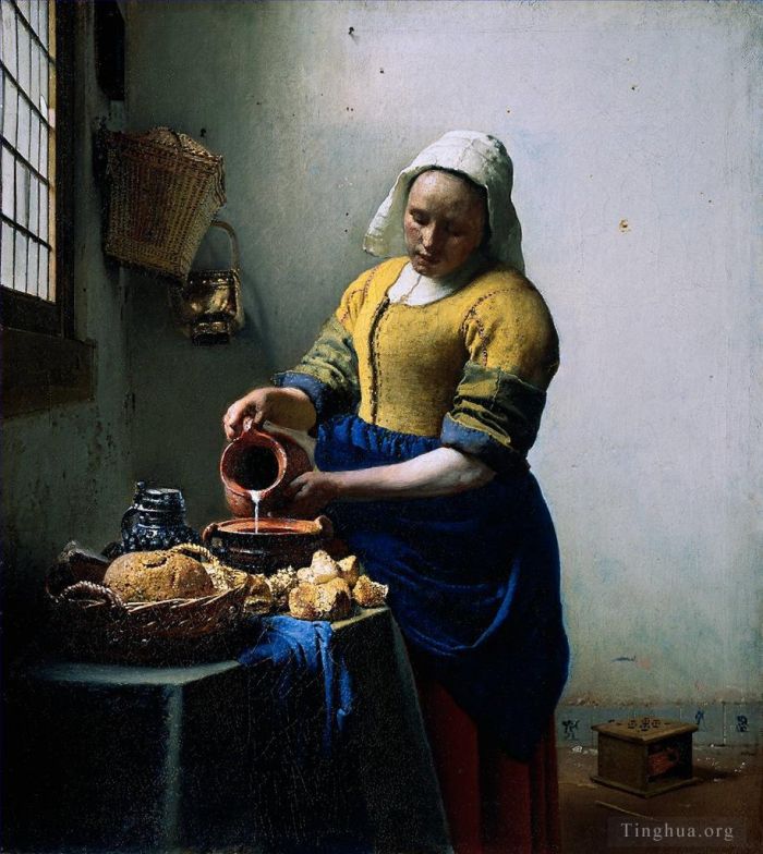 扬·弗美尔 的油画作品 -  《挤奶女工》