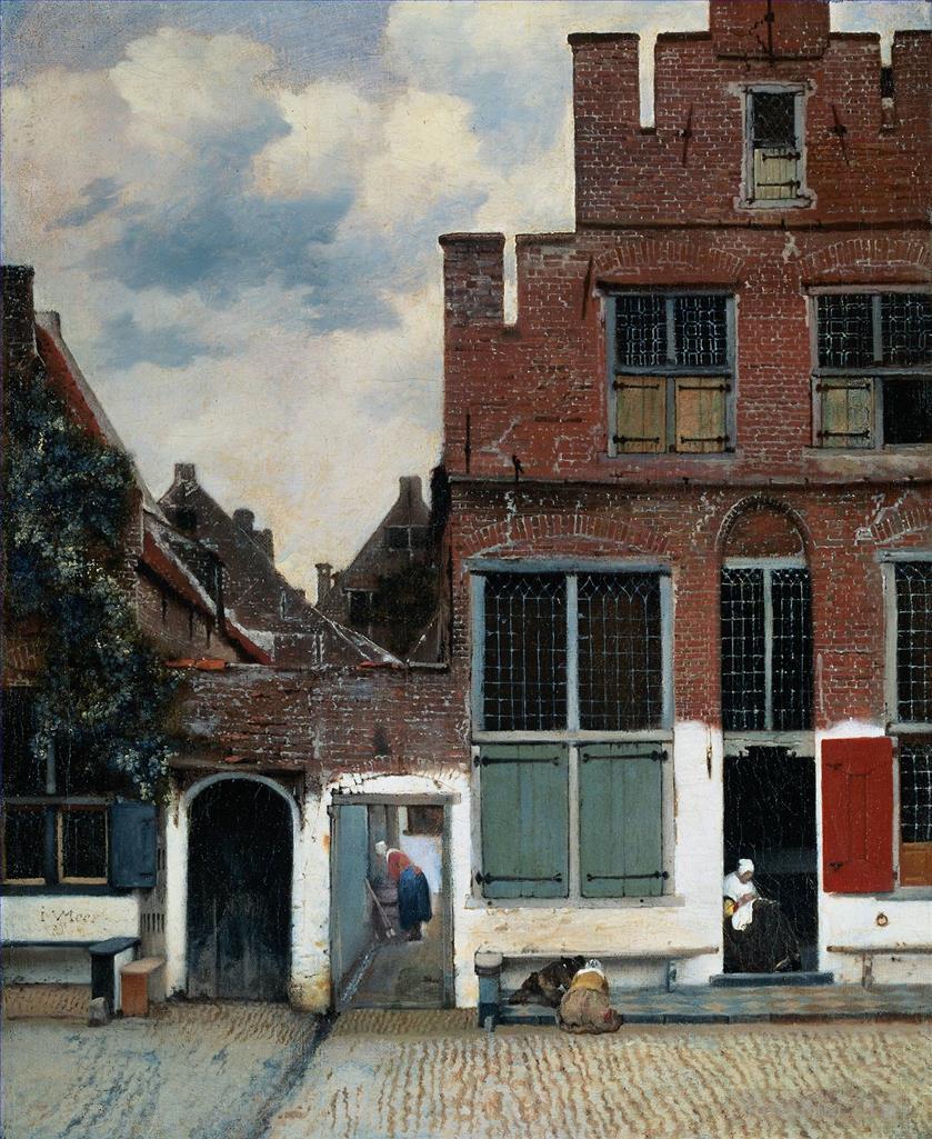 扬·弗美尔作品《代尔夫特被称为“小街”的房屋景观》