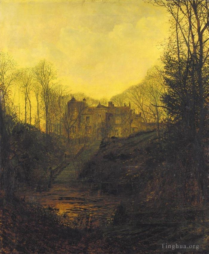 约翰·阿特金森·格里姆肖 的油画作品 -  《秋天的庄园》