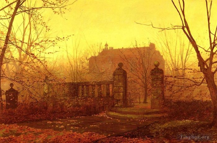 约翰·阿特金森·格里姆肖 的油画作品 -  《秋天的早晨》