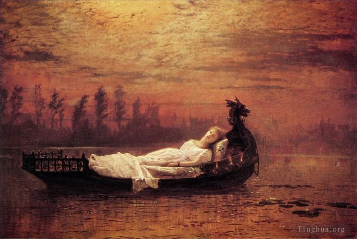 约翰·阿特金森·格里姆肖 的油画作品 -  《伊莱恩裸体约翰·阿特金森·格里姆肖》