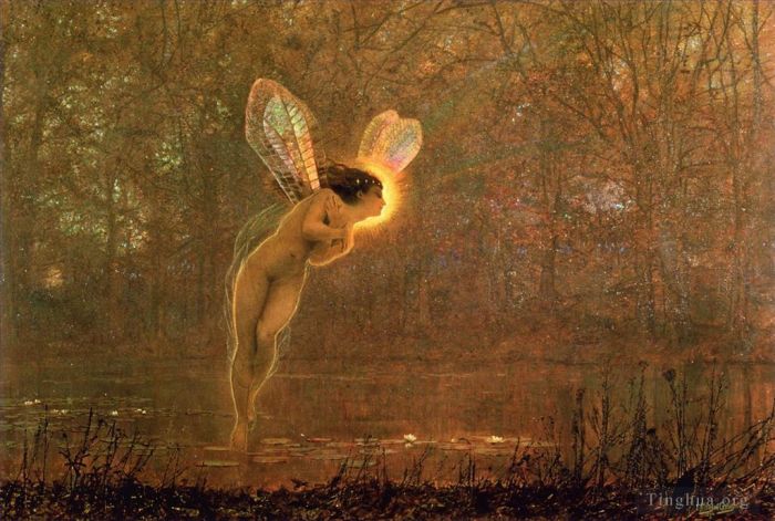 约翰·阿特金森·格里姆肖 的油画作品 -  《鸢尾花》