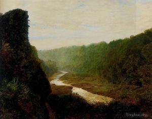 艺术家约翰·阿特金森·格里姆肖作品《蜿蜒河流景观》