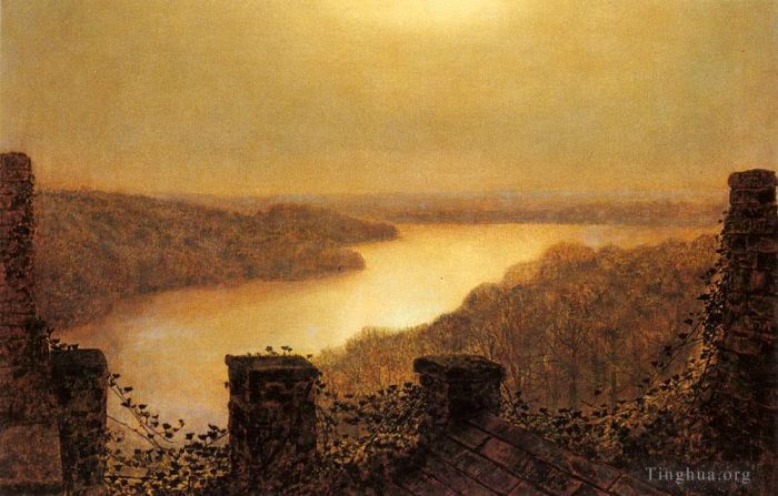 约翰·阿特金森·格里姆肖 的油画作品 -  《从城堡看朗德海莱克》