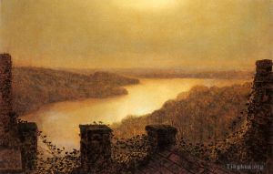 艺术家约翰·阿特金森·格里姆肖作品《从城堡看朗德海莱克》
