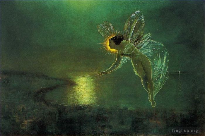 约翰·阿特金森·格里姆肖 的油画作品 -  《夜之精灵》