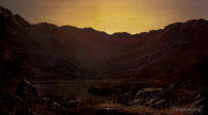 约翰·阿特金森·格里姆肖 的油画作品 -  《苍鹭出没》