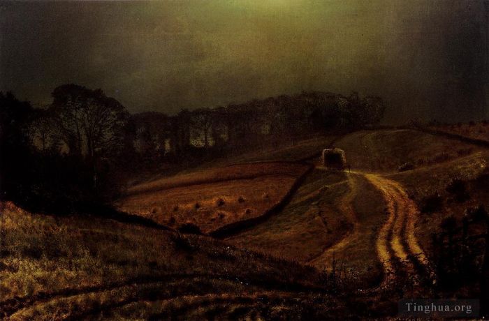 约翰·阿特金森·格里姆肖 的油画作品 -  《丰收的月光下》