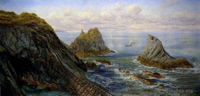 约翰·布雷特 的油画作品 -  《爱德华海岸风景》