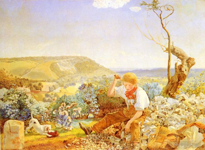 约翰·布雷特 的油画作品 -  《碎石者》