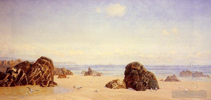 约翰·布雷特 的油画作品 -  《这些黄沙》