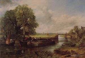 艺术家约翰·康斯特勃作品《戴德姆附近斯陶尔河的景色》