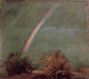 艺术家约翰·康斯特勃作品《双彩虹风景》