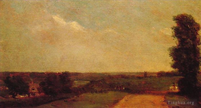 约翰·康斯特勃 的油画作品 -  《戴德姆景观》