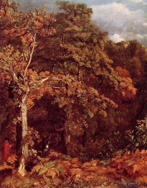 艺术家约翰·康斯特勃作品《树木繁茂的景观》