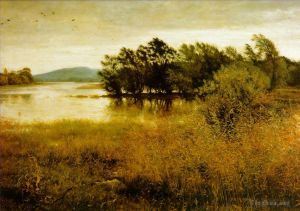 艺术家约翰·埃弗里特·米莱斯爵士作品《寒冷的十月风景,约翰·埃弗雷特·米莱》
