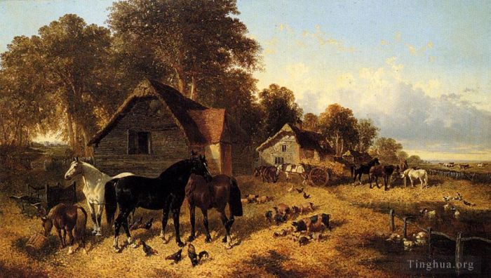 小约翰·弗雷德里克·费林 的油画作品 -  《繁荣的农家院》