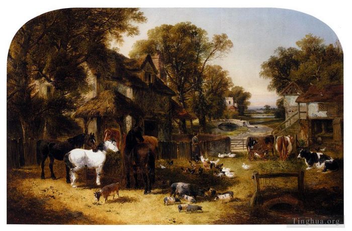 小约翰·弗雷德里克·费林 的油画作品 -  《英国农家田园诗》
