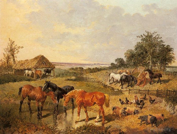小约翰·弗雷德里克·费林 的油画作品 -  《乡村生活》