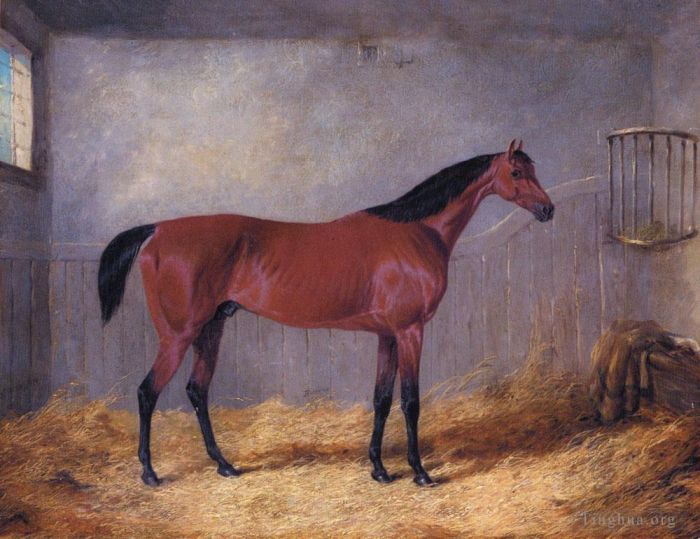 小约翰·弗雷德里克·费林 的油画作品 -  《格拉夫顿公爵玻利瓦尔在马厩里》