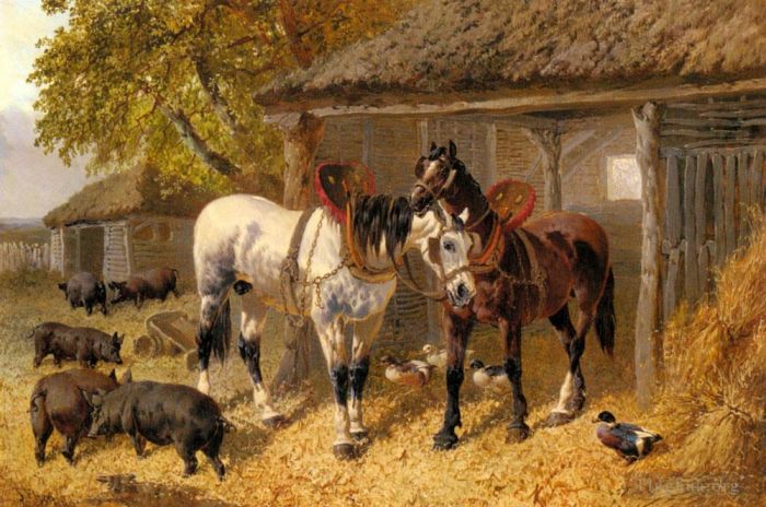 小约翰·弗雷德里克·费林 的油画作品 -  《农家院2》
