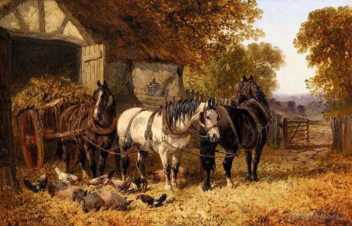 小约翰·弗雷德里克·费林 的油画作品 -  《干草车》