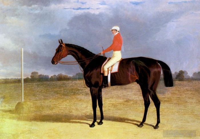 老约翰·弗雷德里克·费林 的油画作品 -  《帕特里克·康诺利,(Patrick,Connolly),的暗湾赛马》