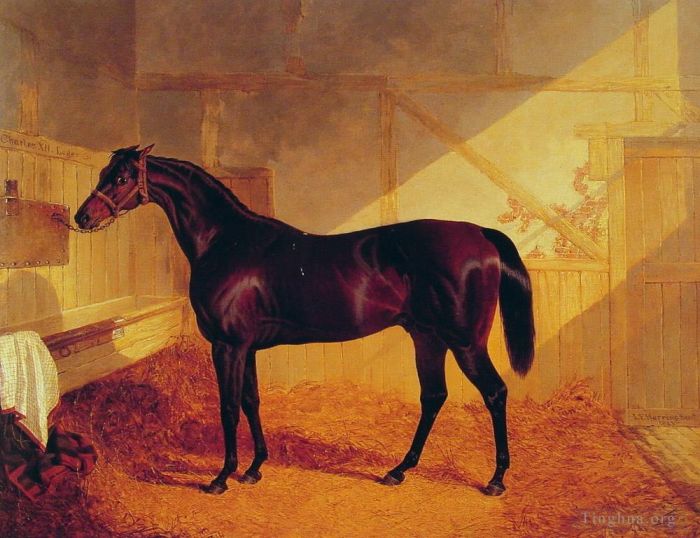 老约翰·弗雷德里克·费林 的油画作品 -  《约翰斯通先生查理十二在马厩里》