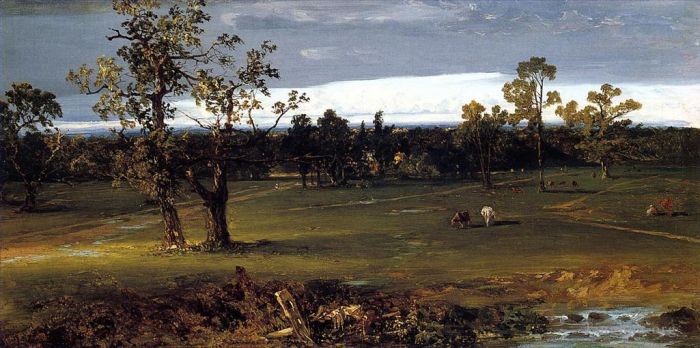约翰·冯·肯塞特 的油画作品 -  《在牧场》