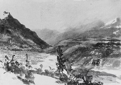 约翰·冯·肯塞特 的油画作品 -  《伦巴第山风景》