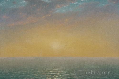 约翰·冯·肯塞特 的油画作品 -  《海上日落》