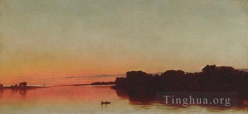约翰·冯·肯塞特 的油画作品 -  《暮光之声,达里恩,康涅狄格州》