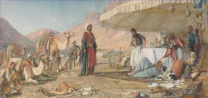 艺术家约翰·弗雷德里克·刘易斯作品《西奈山沙漠中的弗兰克营地,约翰·弗雷德里克·刘易斯》